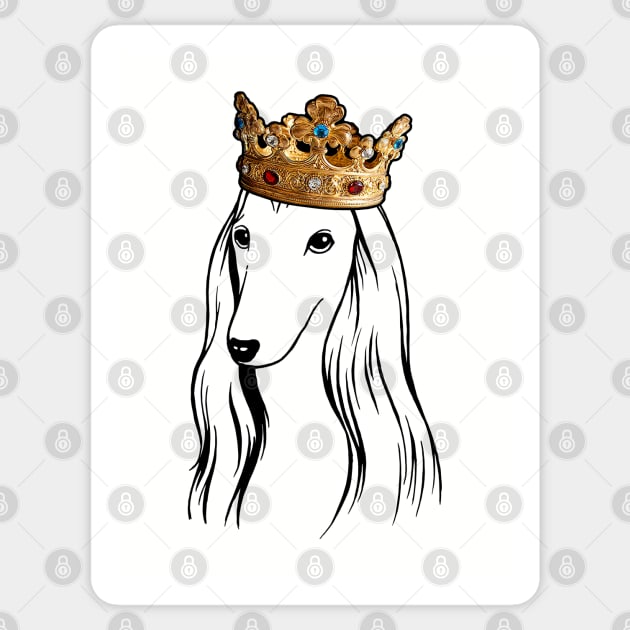 Afghan Hound Dog King Queen Wearing Crown Sticker by millersye